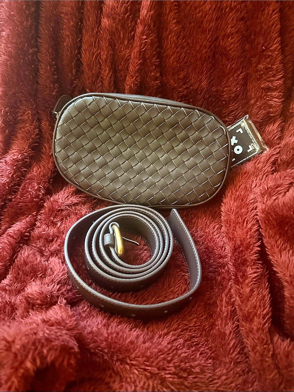 Bottega Veneta Woven Leather Crossbody/ belt bag in Brown Like New